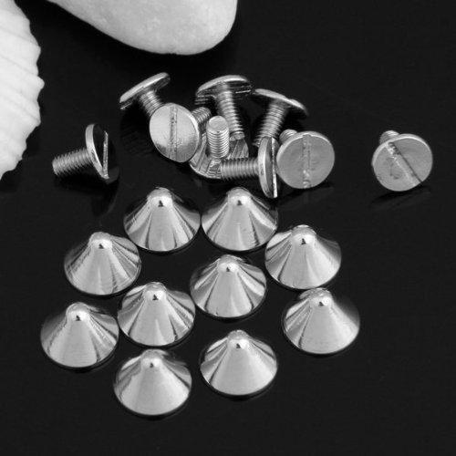 Promotion! 10pcs copper screw rivets spike ilver color new