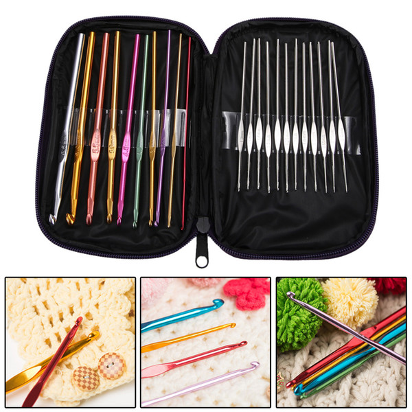 22pcs Metal Crochet Weaving Pins Stainless Steel Circular Knitting Needles Knit Set Sweater Gloves Needlework Tools