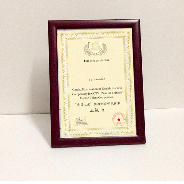 A5 Counter & wall Mounted Solid Wooden Document Certificate Frames with Clear Acrylic Front for Certificate,diploma