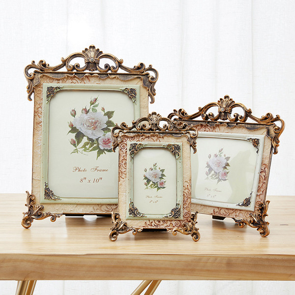 Hot Sale Europe Style Photo Frame Retro-antique Resin Photo Frames Home Decoration Desktop Picture Frame Best Weeding Gifts