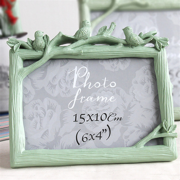 Pastoral Style Family Photo Frame Wood Grain Picture Frames Three Birds Photo Frame for Home Decoration Gift For Friend 3 Colors