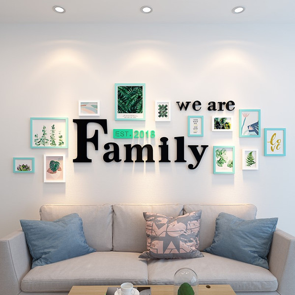 Modern Photo Frame For Wall Decoration 12 pcs/set Rectangle Picture Frame With Letter Photo Frame For Picture Wall Art Foto Set Hanging