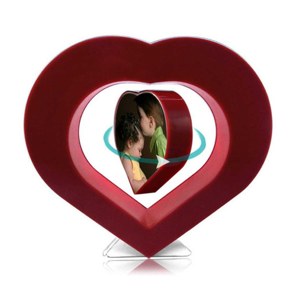 Floating Photo Frame Red Heart Magnetic Levitation Pictures Frame Magnetic Suspension Photo Home Office Decoration