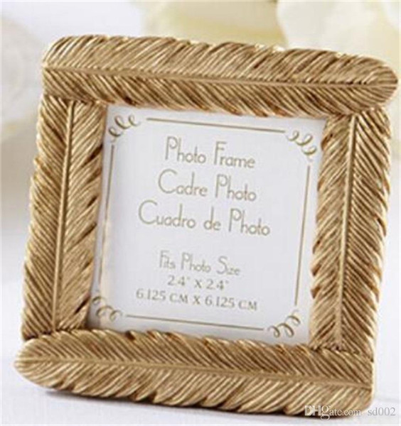 Golden Feather Photo Frame Seat Clip Wedding Supplies Originality Ceremony Gift Picture Frames Exquisite Easy Carry 3 8zj cc