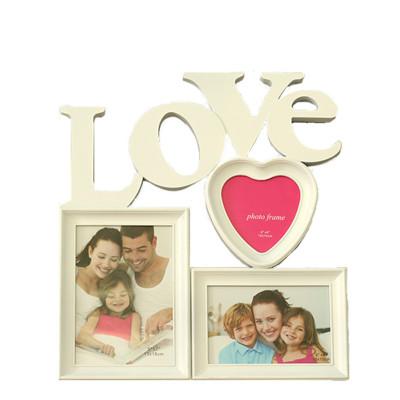 3 Boxes Love Shape Wall hanging Photo Frame Combination Picture Frame Lace Border Craft Chic Ornate Edging