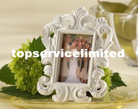 Fine 400pcs/lot White Baroque photo frame wedding place card holder picture frames