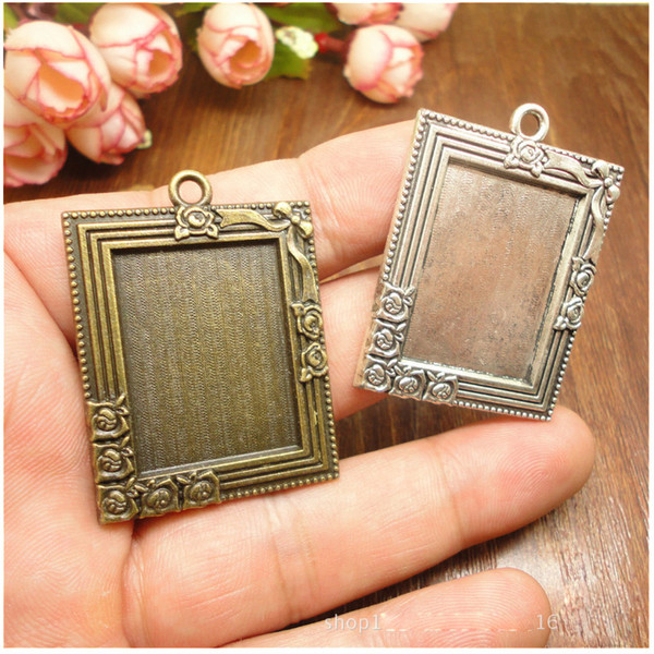 10pcs Retro Antique Bronze MINI Painting Frame Creative Decorative DIY Photo Frame Pendant Home Decoration Parts