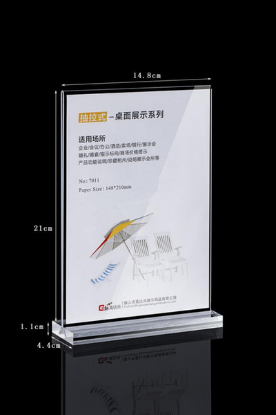 A5 Clear acrylic T-type table card display brand wine water card advertising poster display stand holder racks 8pcs