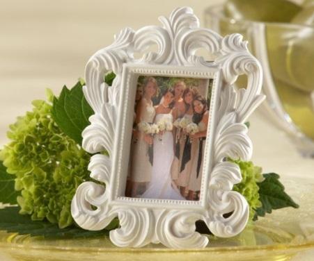 White baroque photo frame wedding place card holder picture frame