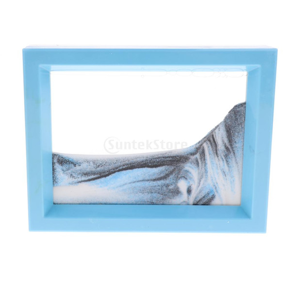 Dynamic 3D Natural Landscape Flowing Sand Picture Art Double Color Framed Moving Art Sand Painting Grit Photo Hourglass Decor