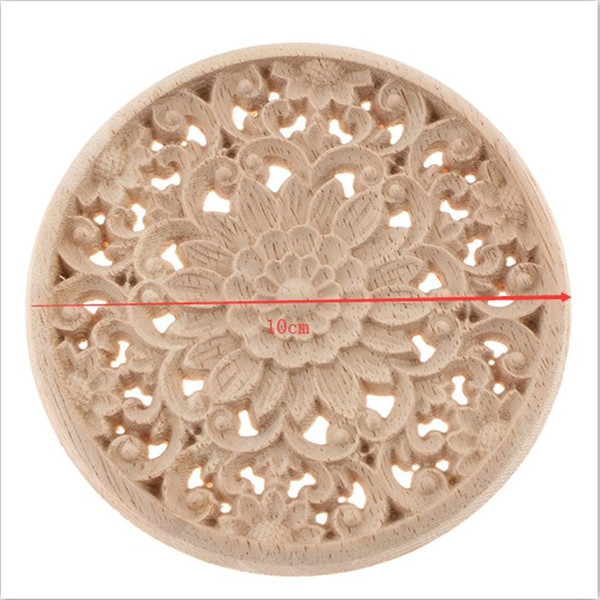 natural wooden flower corner onlay applique frame home furnishing lintel wall corner frame decor craft