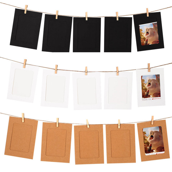 Home Decor Frame 10x Hanging Clip String Wedding Picture Paper Baby Photo Frames Party Banquet Home Decor Drop shipping