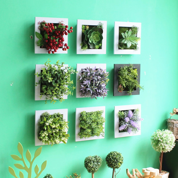 Artificial Plants Frames Shop Creative Home Wall Decoration Pendants Simulation Plant Living Room Wall Hangings Decor