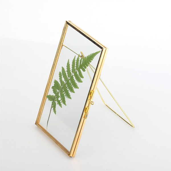 Glass Rectangular Modern Ornament Photo Specimen Frame Vertical Decoration Glass Photo Frame Herbarium Specimens Clip Display