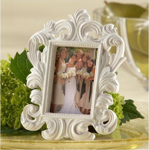 Fine 400pcs/lot White Baroque photo frame wedding place card holder picture frames