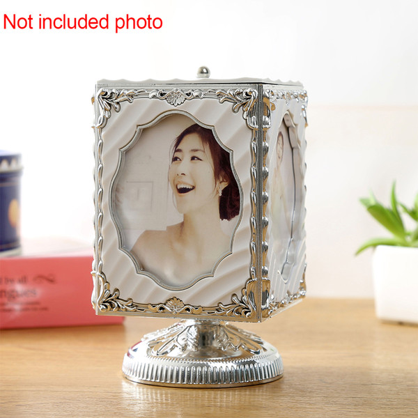 Desktop Spring Combination Music Box Gift Photo Frame Rotatable Crafts Home Decor