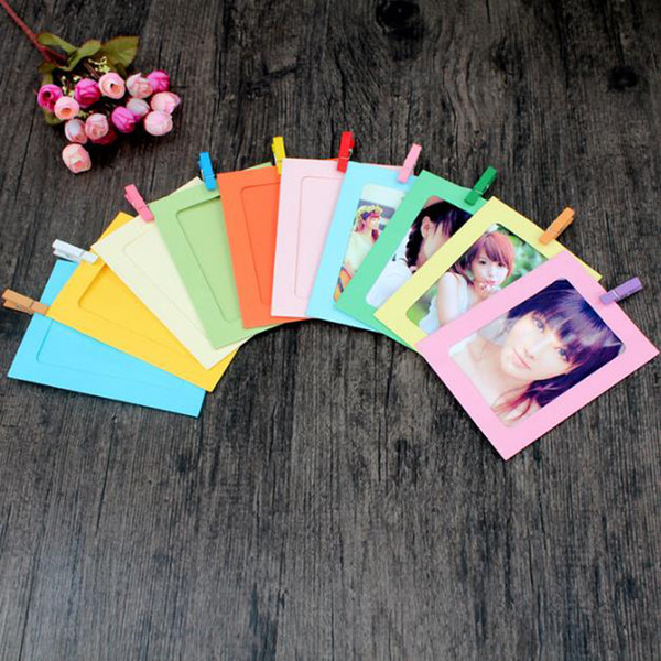 10pcs/lot rainbow colorful photo frames mini size picture frames 3inch fuji film instax wedding decoration fashion home decor