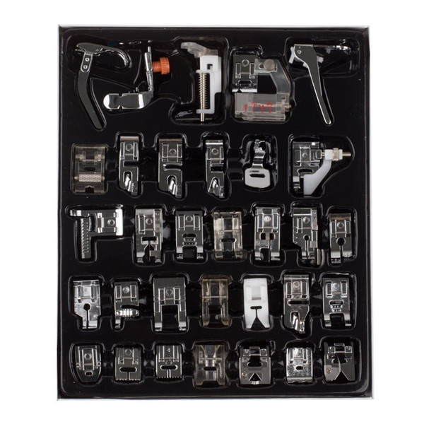 32pcs Domestic Sewing Machine Presser Foot Feet Kit Set With Box For Brother Singer Janom