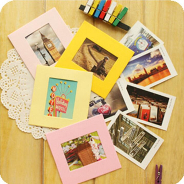 candy paper photo frames 10 boxes 3 inch rectangle colorful paper photo frame wall picture album DIY hanging rope film frames wall decors