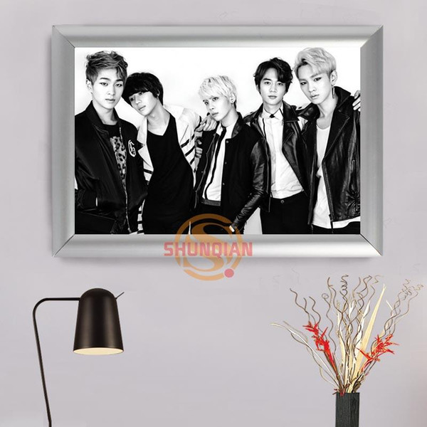 Bangtan Boys (BTS) Canvas Poster Wall Art For Living Room Home Decoration Modern Europe Style Canvas Frame Custom H322ve19