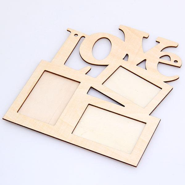 Brand New Hollow Love Wooden Photo Frame White Base DIY Picture Frame Art Decor Hot Sale