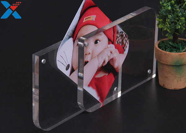 Clear Acrylic Magentic Photo Frame Glass Round Edge Pictures Frame