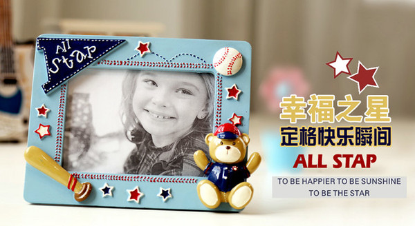 China manufacturer OEM children and baby birthday and christmas gift metal tin photo frame and baby bedroom artcraft