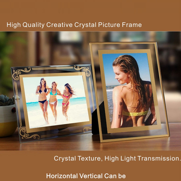 5-10 Inch High Quality Creative Crystal Picture Frame Crystal Texture High Light Transmission Horizontal Vertical Can Be Placed.