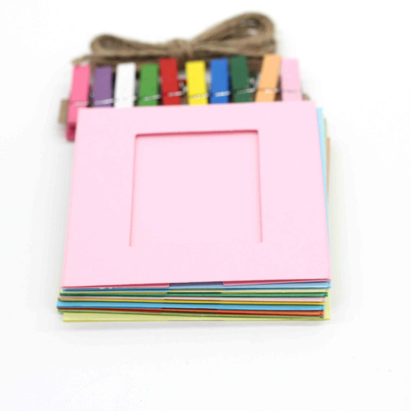 Newly Design 10pcs/lot DIY Photo Frame Paper Frames Solid Colorful Home Decorations July29