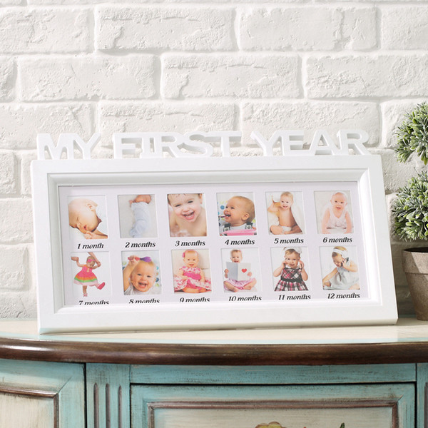 Baby memorial photo frame letter piece conjoined children 12 months wall picture frame Wall DIY Sweet Children Wooden Photo Frame