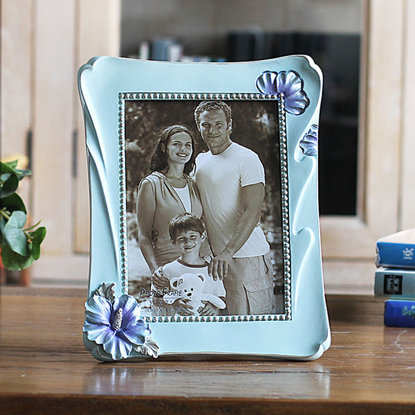 Pastora Style Resin Photo Frames Blue White And Beige Picture Frame Home Decoration Living Room Bedroom Photo Frame Best Gift