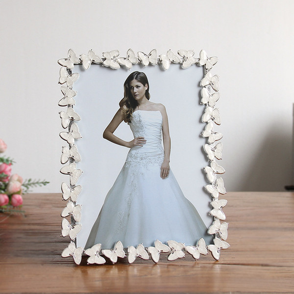 Butterfly Metal Picture Frame Simple Style Wedding Dress Photo Frame Living Room Bedroom Decoration Photo Frames For Best Gift