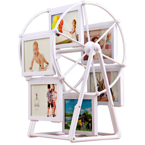 3 Inch Ferris Wheel Mini Frame Creative Baby Photos Wedding Picture Photo Frame Table Cute White Frame Can Hold 12 Pieces Photos