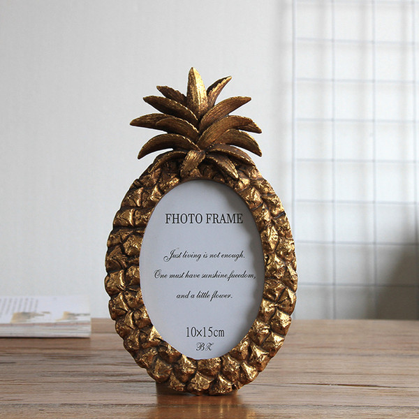 Ellipse Pineapple Retro Style Photo Frame Hot Sale Resin Desktop Picture Frames Best Birthday Gift Photo Frame Gold And Silver