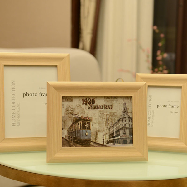 1 Piece Simple Wood Color Photo Frames 6''7''8''10'' Picture Frame for Table DIY Family Classic Photos Frames Home Decoration