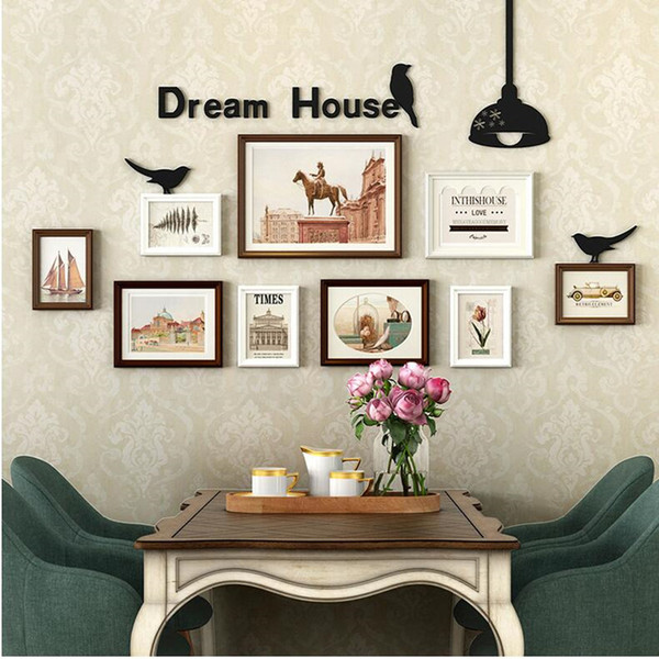 European Pastoral Photo Wall Frame Set Solid Wood Living Room Picture Frame Wall Decoration Large Size Photo Frame Home Decor