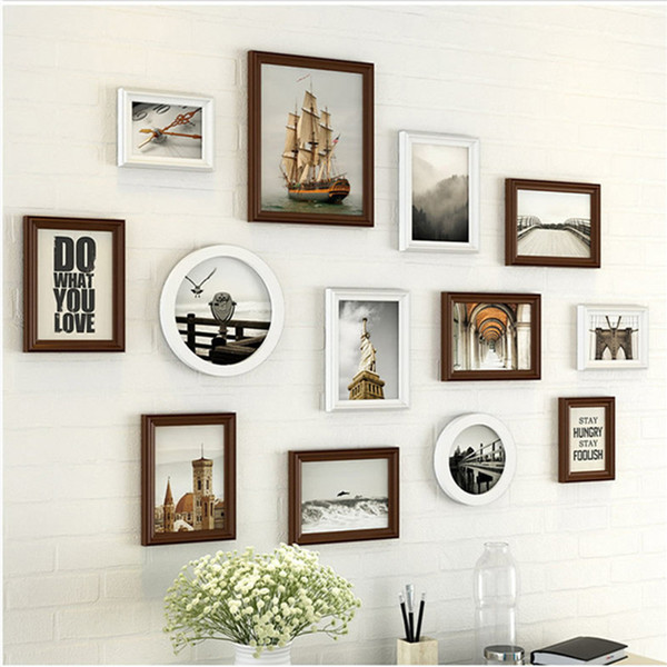 Fresh Photo Frame Wall Picture Frame For TV Background Decoration Combination Picture Frames Wall Living Room Decor moldura