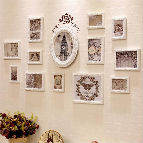 Photo Frame Luxury Creative Photo Frame set wood Europe Wood Grain Fashion Vintage Ornaments Photo Frames Wall Home Accessories