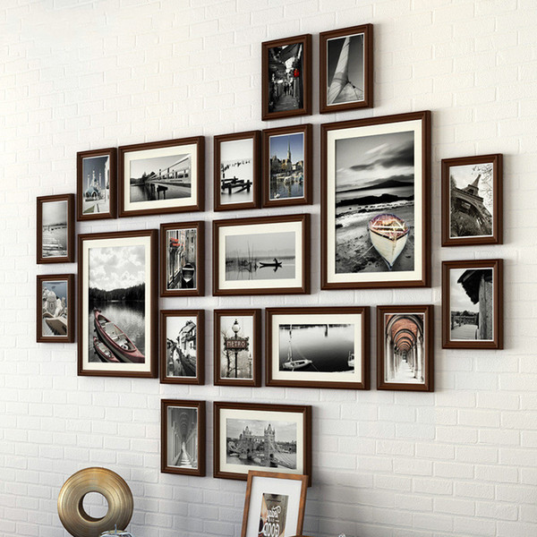 Europe Style Solid Wood Photo Frame Wall 20PCS/set Home Sofa Decor Photo Frames Vintage Combination Frame For Wall Decoration