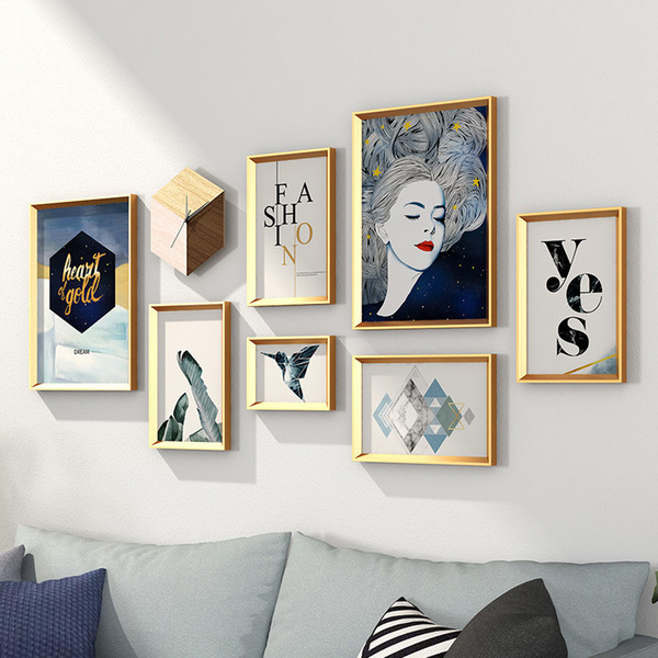 Nordic Style Photo Frame Wall 7pcs/set Home Decor Picture Frames Sofa Wall Combination Hanging Photo Frame DIY porta retrato