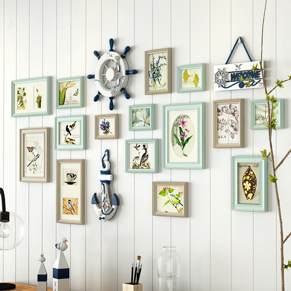 Fashion modern originality decorate family wooden photo frames 15 Pcs/set wedding picture frames Photo wall/ wood hanging art