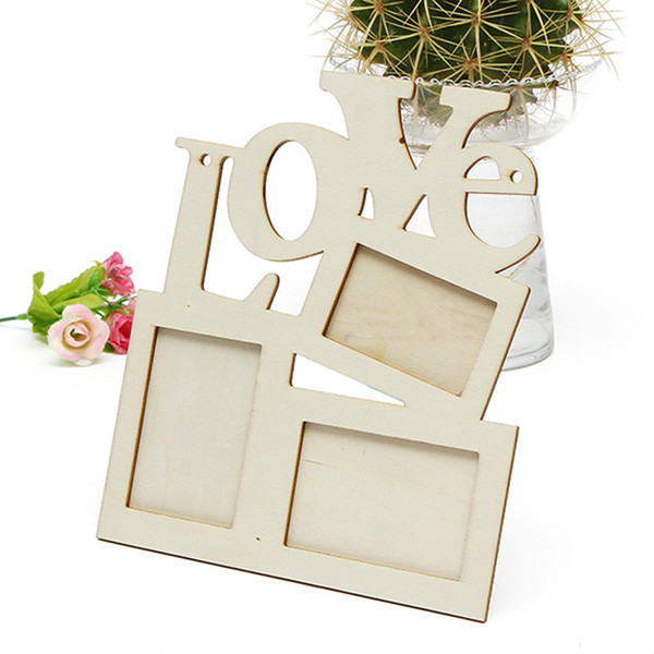 Wooden Love Siamese Letter Photo Frame Kids Favor DIY White Embryo Picture Frames Home Furnishing Decor Hot Sale 2zx ii