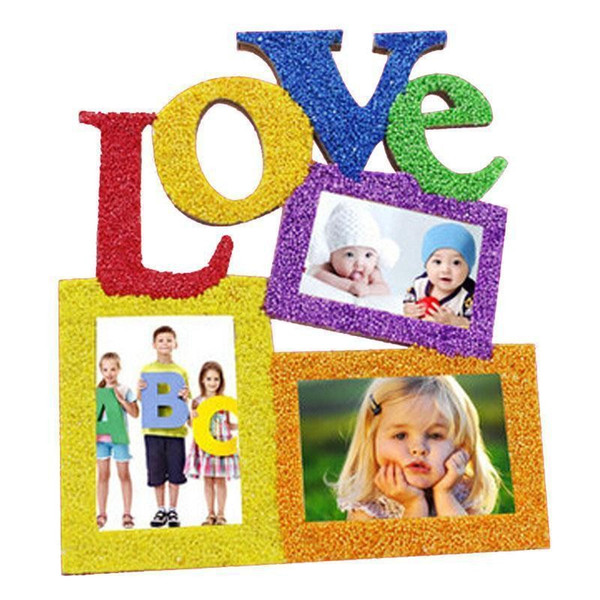 Hot Sale Bardian Wooden Love Siamese Letter Photo Frame Creative Children White Embryo Picture Frames Home Furnishing Decorations 2zx aa