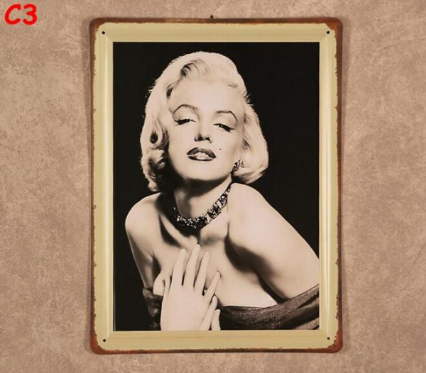 30*40cm Vintage Tin Signs For Wall Decor Route 66 Marilyn Monroe Wall Art Iron Paintings Metal Tin Signs Pub Bar Garage Home Decoration 155