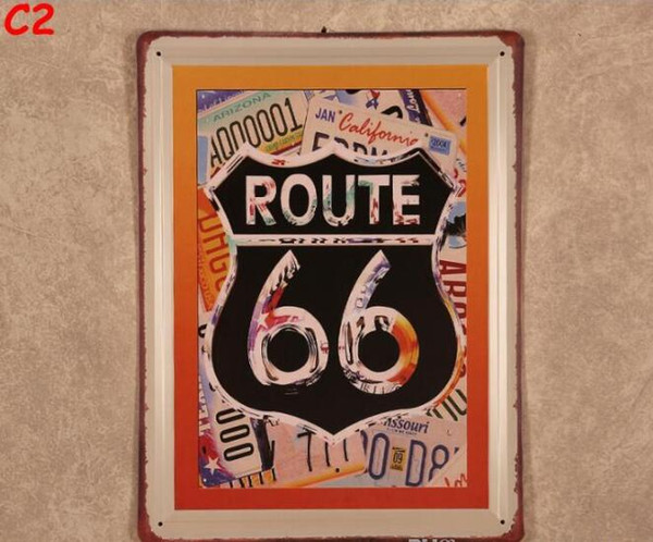 30*40cm Vintage Tin Signs For Wall Decor Route 66 Marilyn Monroe Wall Art Iron Paintings Metal Tin Signs Pub Bar Garage Home Decoration 122