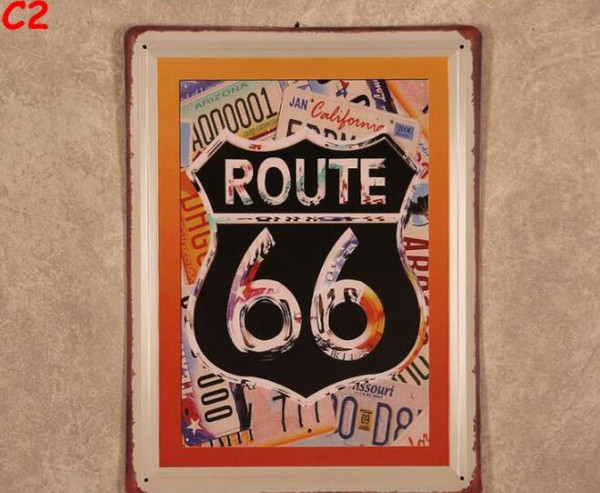 HOT 30*40cm Vintage Tin Signs For Wall Decor Route 66 Marilyn Monroe Wall Art Iron Paintings Metal Tin Signs Pub Bar Garage Home Decoration