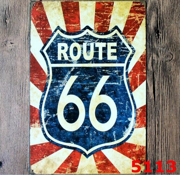 Classic Route 66 Motel Retro Plaque Metal Tin Signs Garage Vintage Home Decorative Car Plates Iron Painting Wall Poster