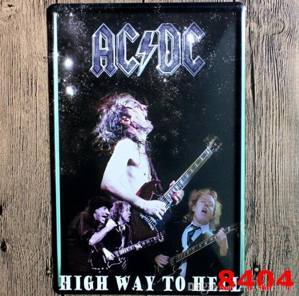 ACDC Tin Signs Vintage Wall Art Retro Route 66 TIN SIGN Old Wall Metal Painting ART Bar Pub Coffee Restaurant Home Decoration 555