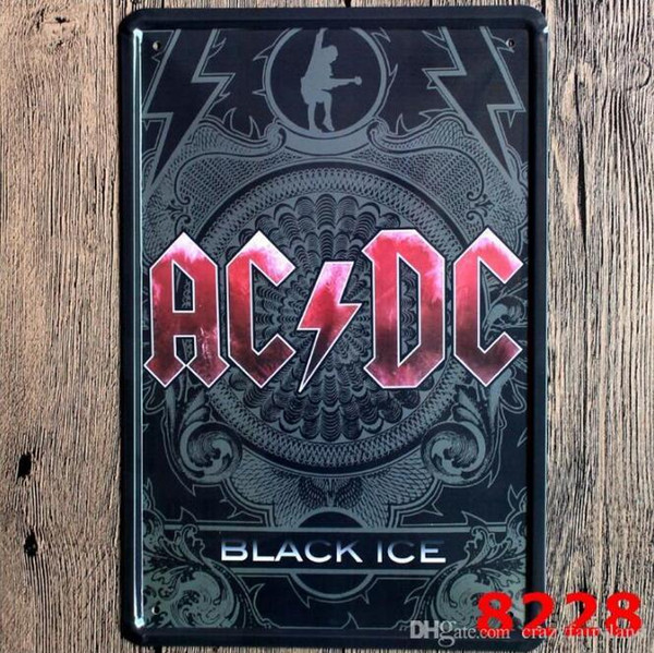 ACDC Tin Signs Vintage Wall Art Retro Route 66 TIN SIGN Old Wall Metal Painting ART Bar Pub Coffee Restaurant Home Decoration 222