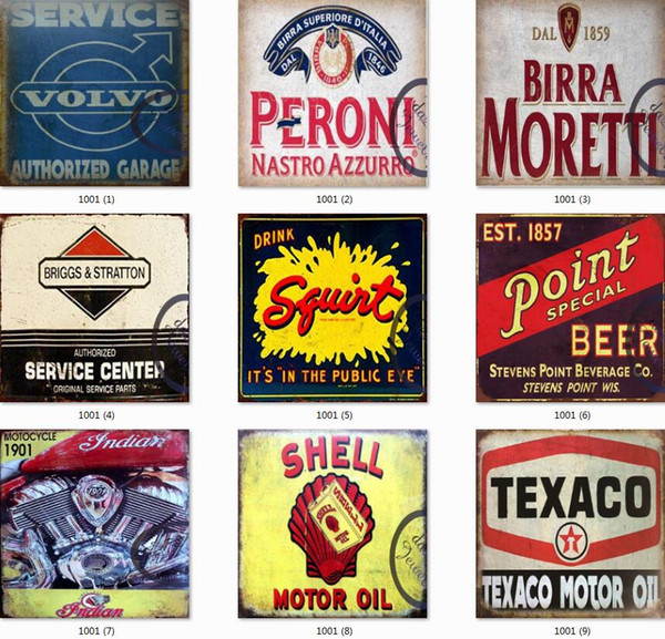 Tin Signs Collection Shell Route 66 Vintage Wall Art RetroTIN SIGN Old Wall Metal Painting ART Bar Man Cave Pub Restaurant Home Decoration